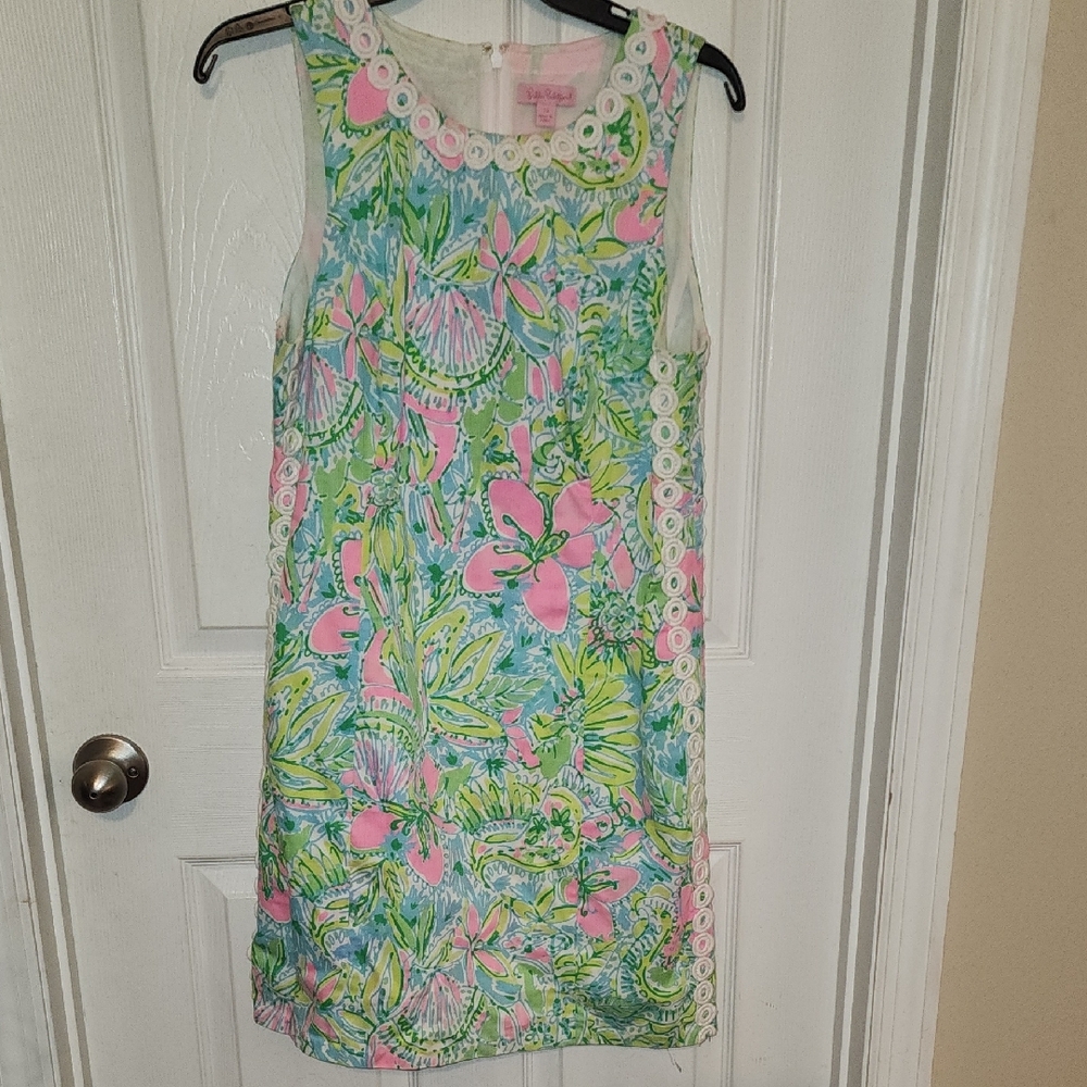 Lilly Pulitzer Floral Dress in Green and Pink